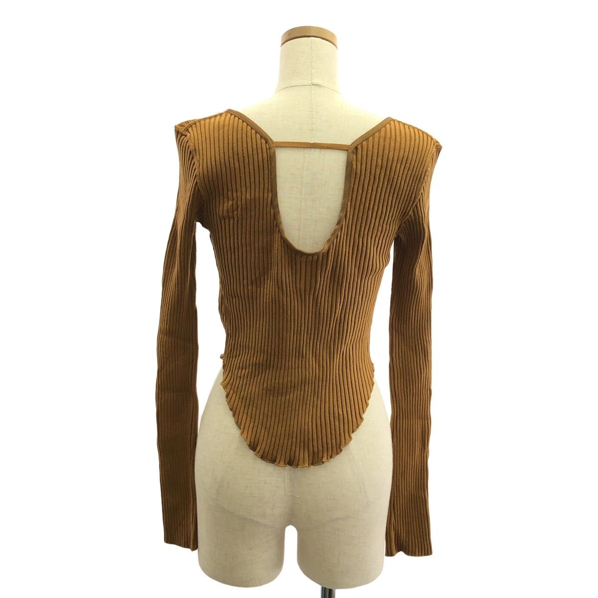 FETICO / フェティコ | Ribbed Bustier Top リブニット | 1 | ブラウン | レディース