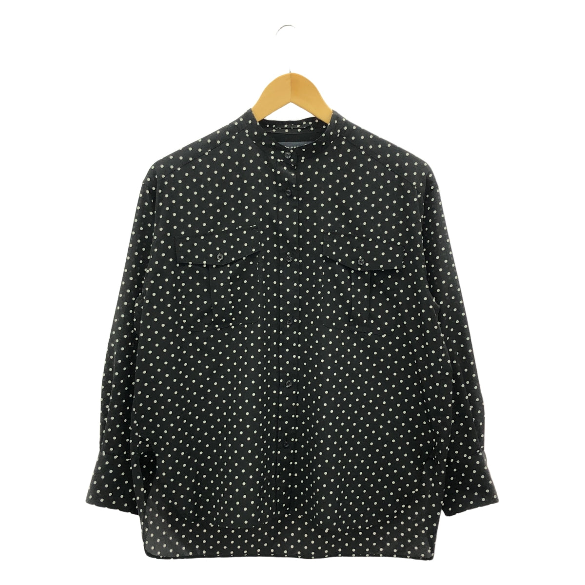 martinique / マルティニーク | バンドカラー ドット シャツ ブラウス | F | ブラック/ホワイト | レディース