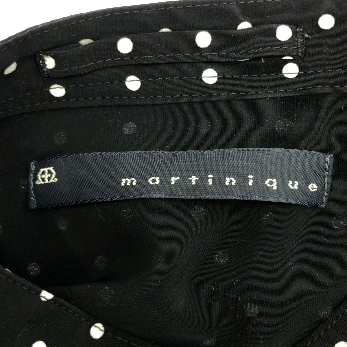 martinique / マルティニーク | バンドカラー ドット シャツ ブラウス | F | ブラック/ホワイト | レディース