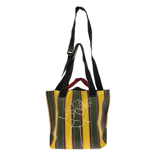 [Beautiful Condition] Plan C | Stripe Print Shoulder Bag | Multicolor | Women's