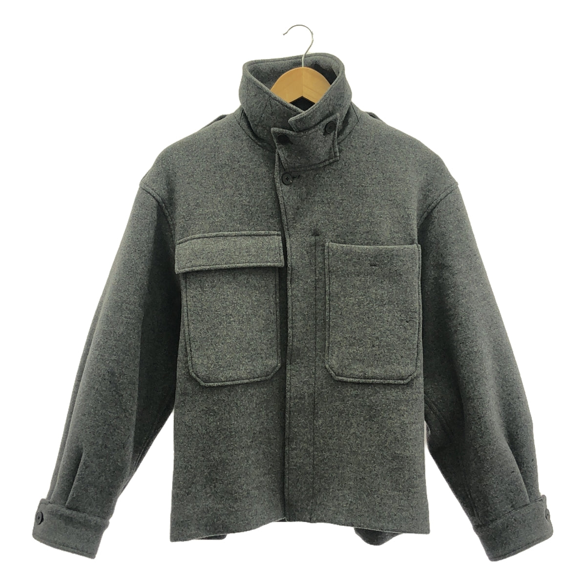 ATON | Wool CPO Jacket | 02 | Grey | Women's