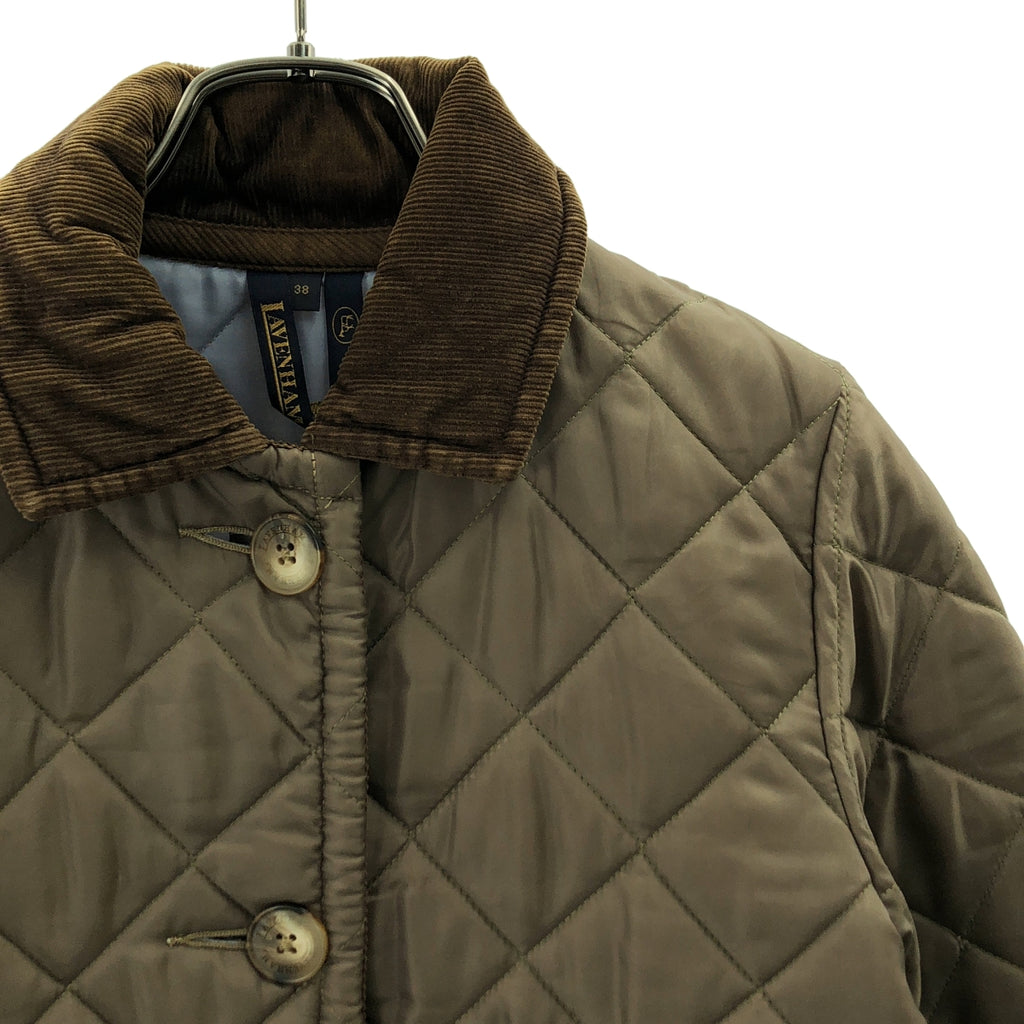 LAVENHAM / ラベンハム | ロゴボタン キルティング コート フーディ | 38 | レディース