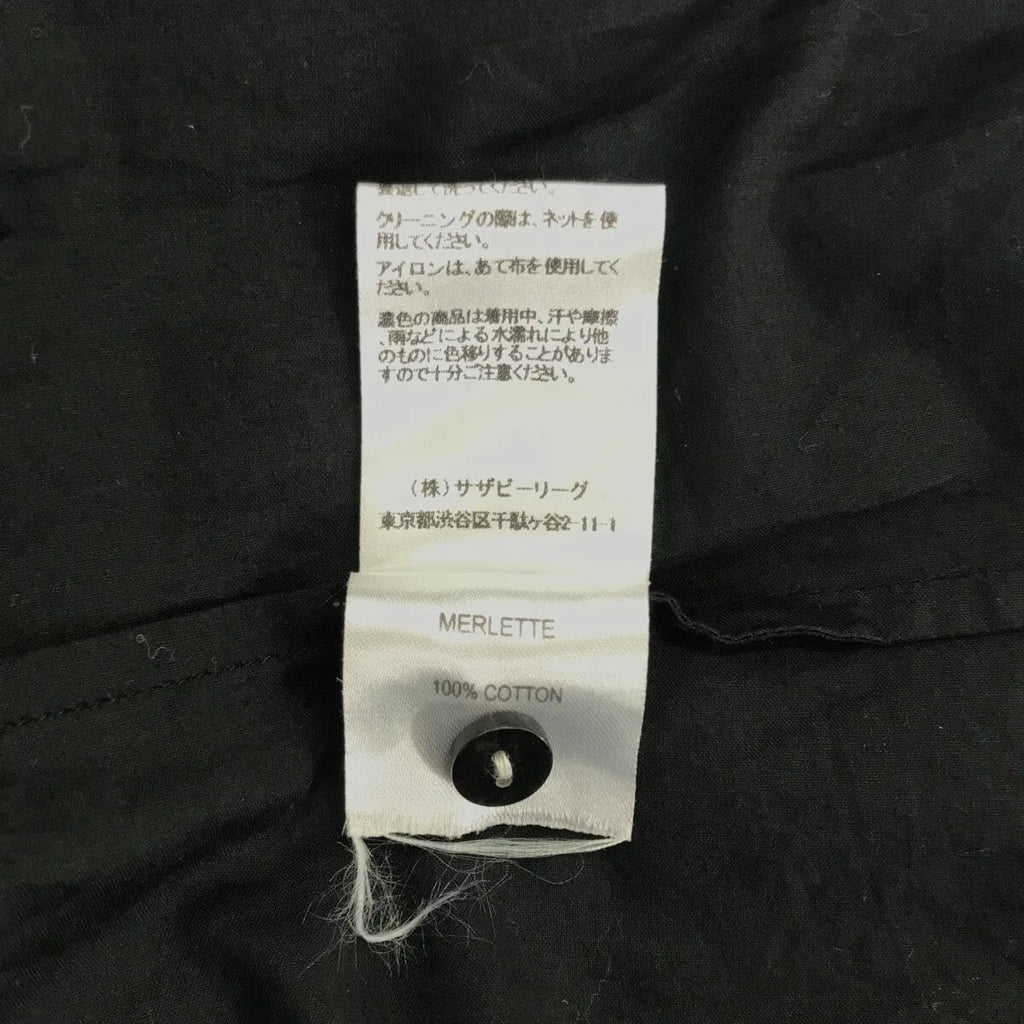 MERLETTE / マーレット | コットン ノーカラー ギャザー ティアード シャツワンピース | S | ブラック | レディース