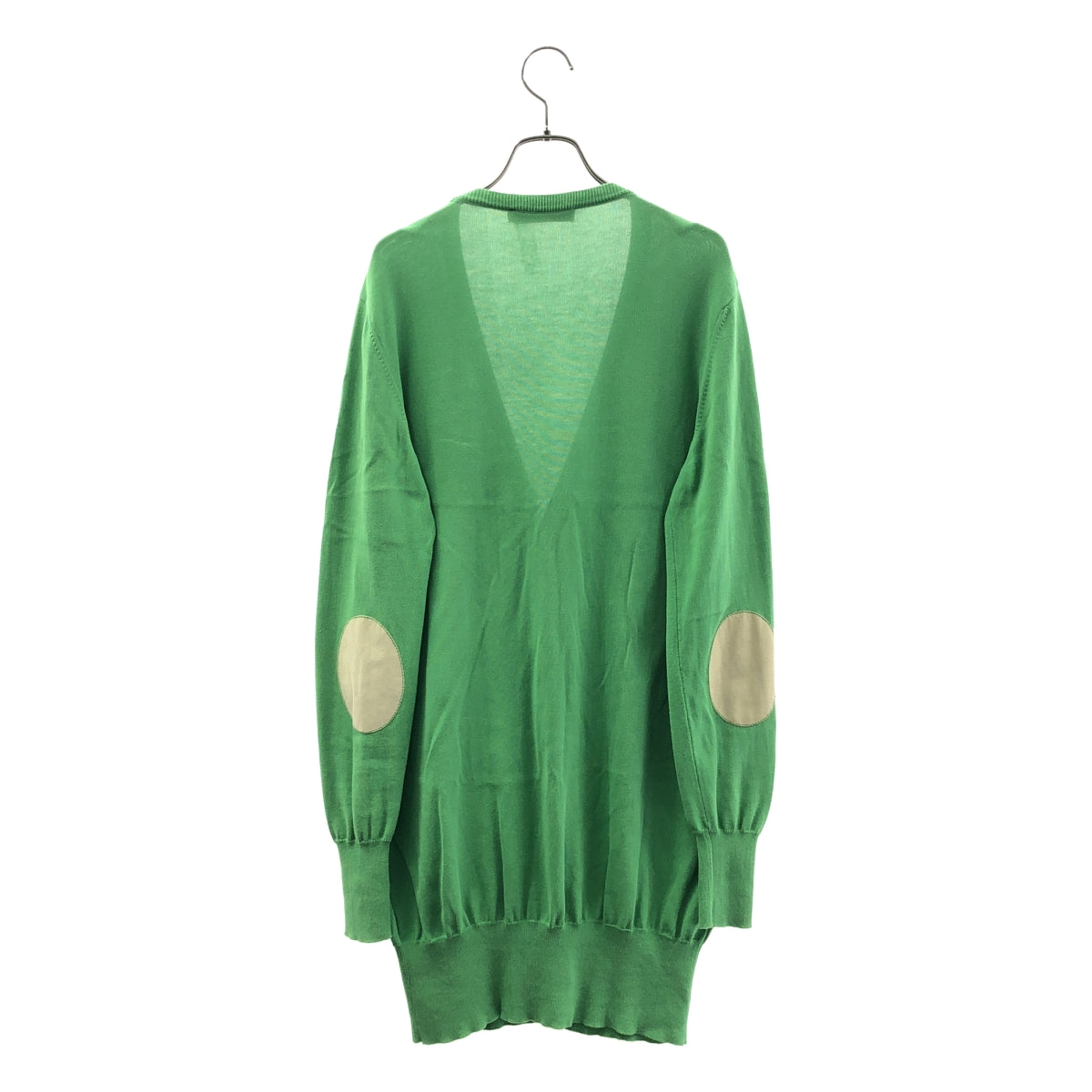 HYDROGEN / ハイドロゲン | コットン エンブロイダリースカル エルボーパッチ ロング ニット カーディガン | L | レディース