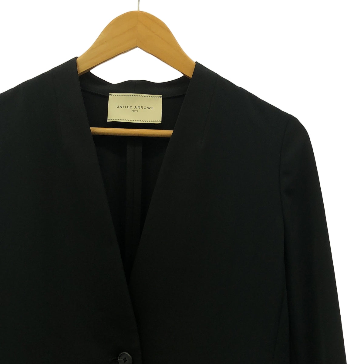 美品　UNITED ARROWS FEEL CLEAN Vノーカラー ジャケット FEEL CLEAN Vノーカラー ジャケット