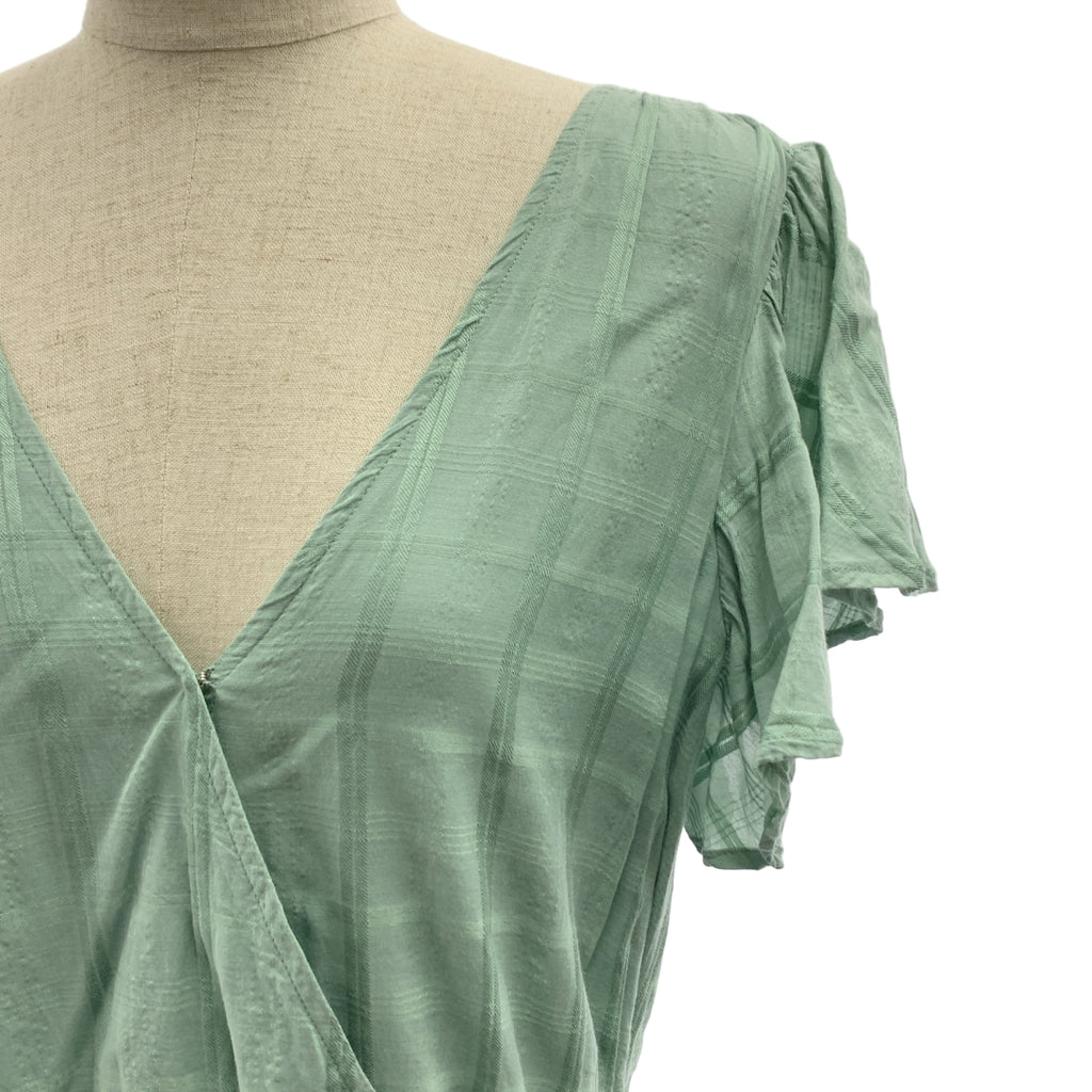 Lauren Ralph Lauren / ローレンラルフローレン | レーヨン コットン Vネック ワンピース | 4 | レディース