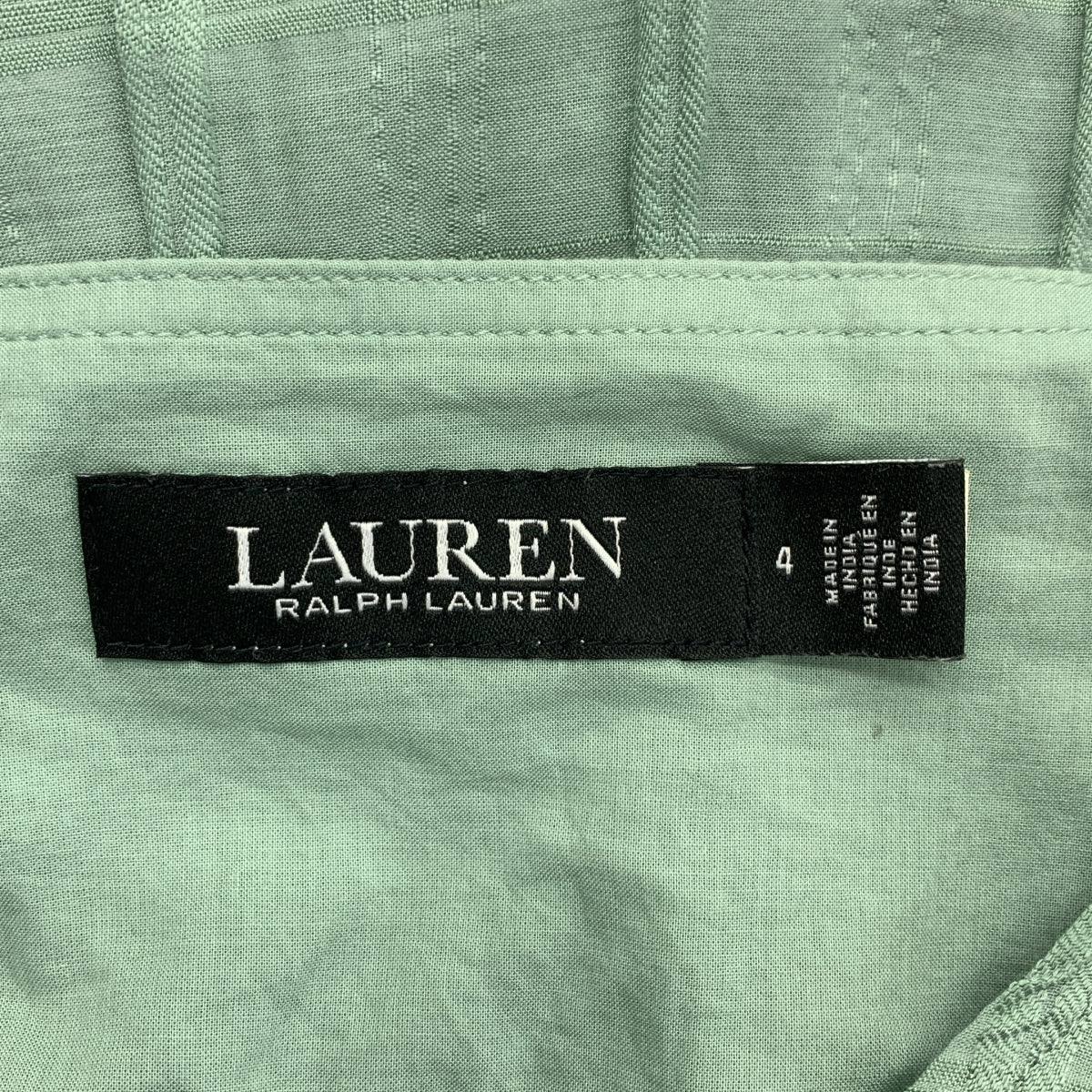 Lauren Ralph Lauren / ローレンラルフローレン | レーヨン コットン Vネック ワンピース | 4 | レディース