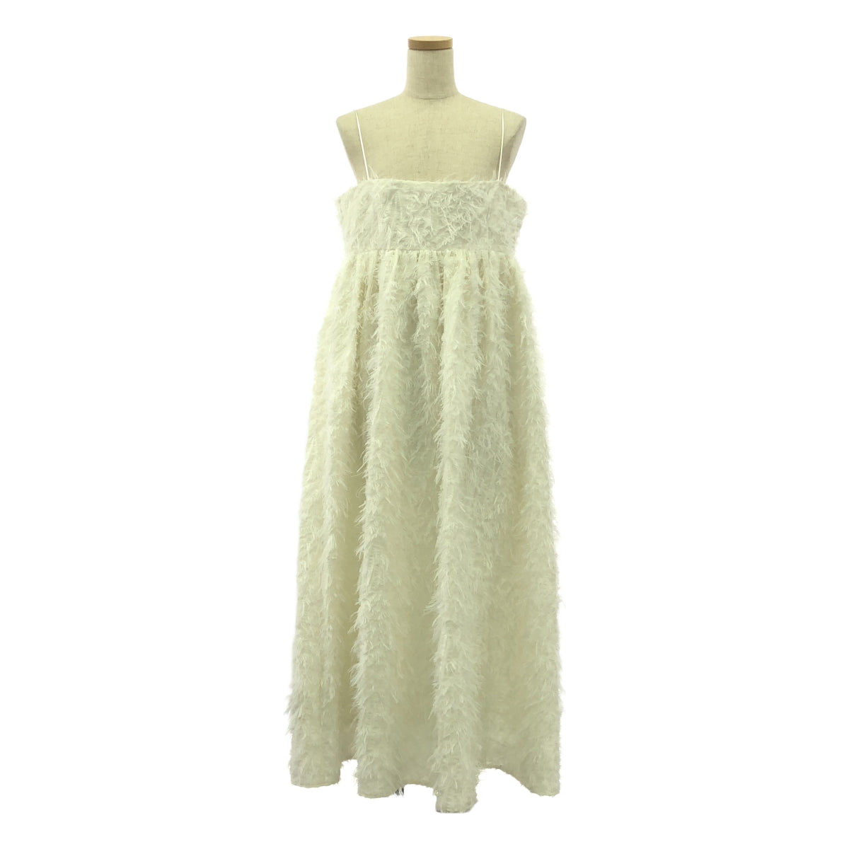 【美品】  MECRE / メクル | 2way ジャガード ボリューム キャミドレス ワンピース / 裏地付き | M | white | レディース
