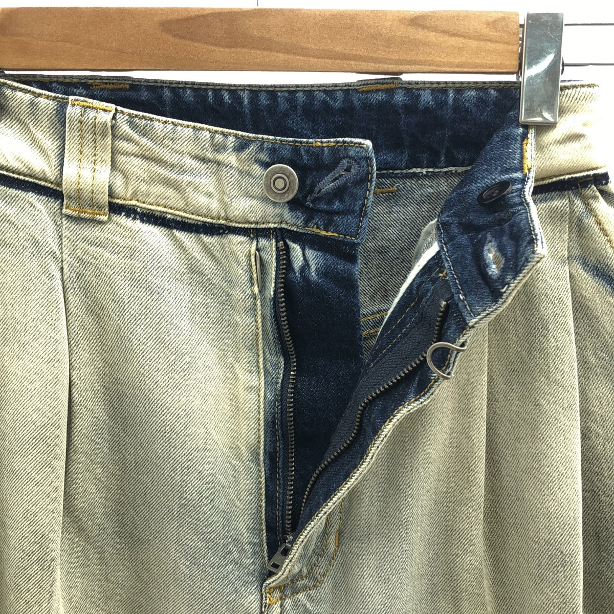 Maison Margiela / メゾンマルジェラ | 2024SS | Memory Of / メモリーオブ ワイド デニムパンツ | 36 | オフホワイト系 | レディース