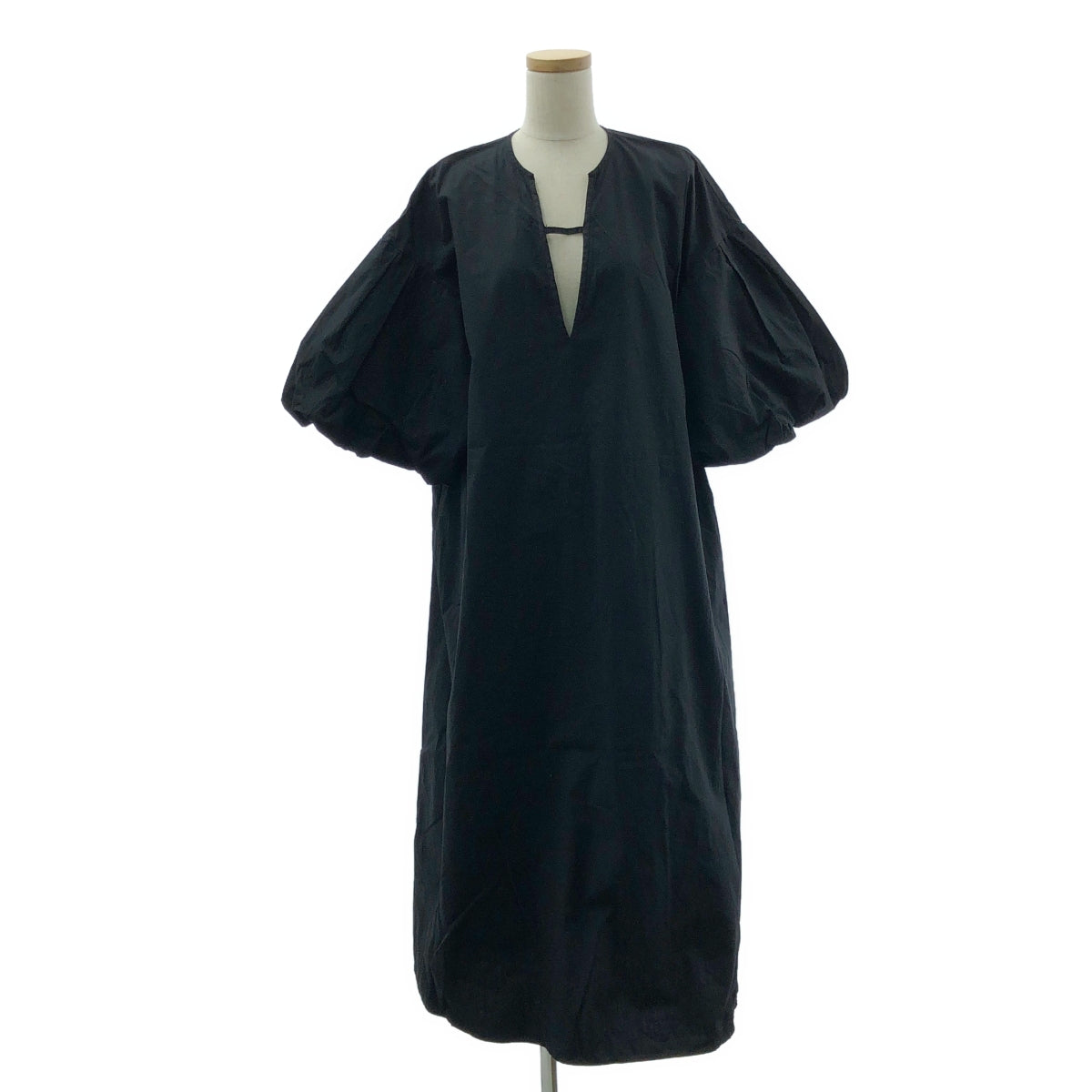 MANOF / 마노프 | VOLUME SLEEVE OP 볼륨 슬리브 원피스 | M | 블랙 | 여성