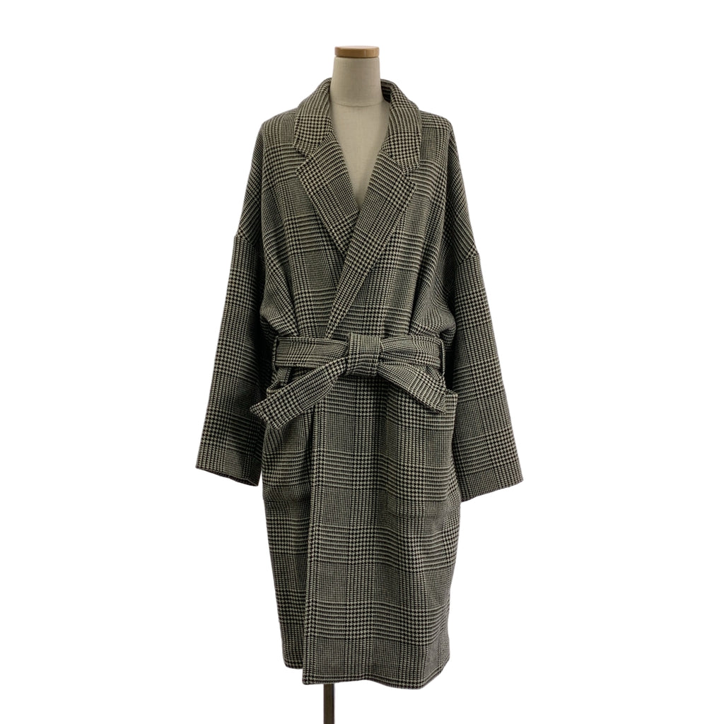 ALLSAINTS | LARA 格紋羊毛繫帶大衣 | M碼 | 女款