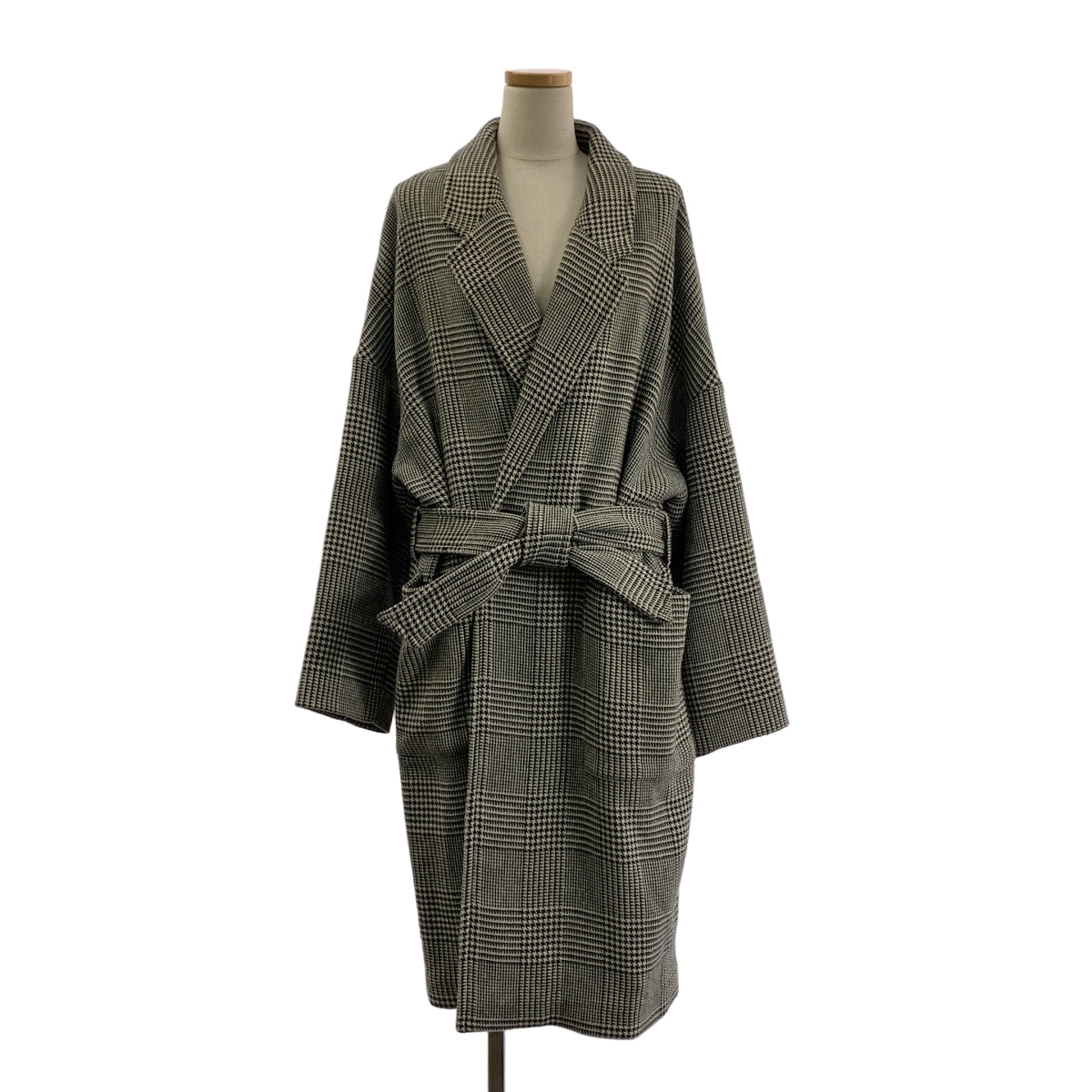 ALLSAINTS | LARA 格紋羊毛繫帶大衣 | M碼 | 女款