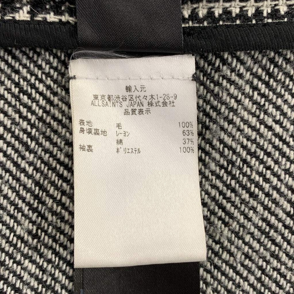 ALLSAINTS | LARA 格紋羊毛繫帶大衣 | M碼 | 女款