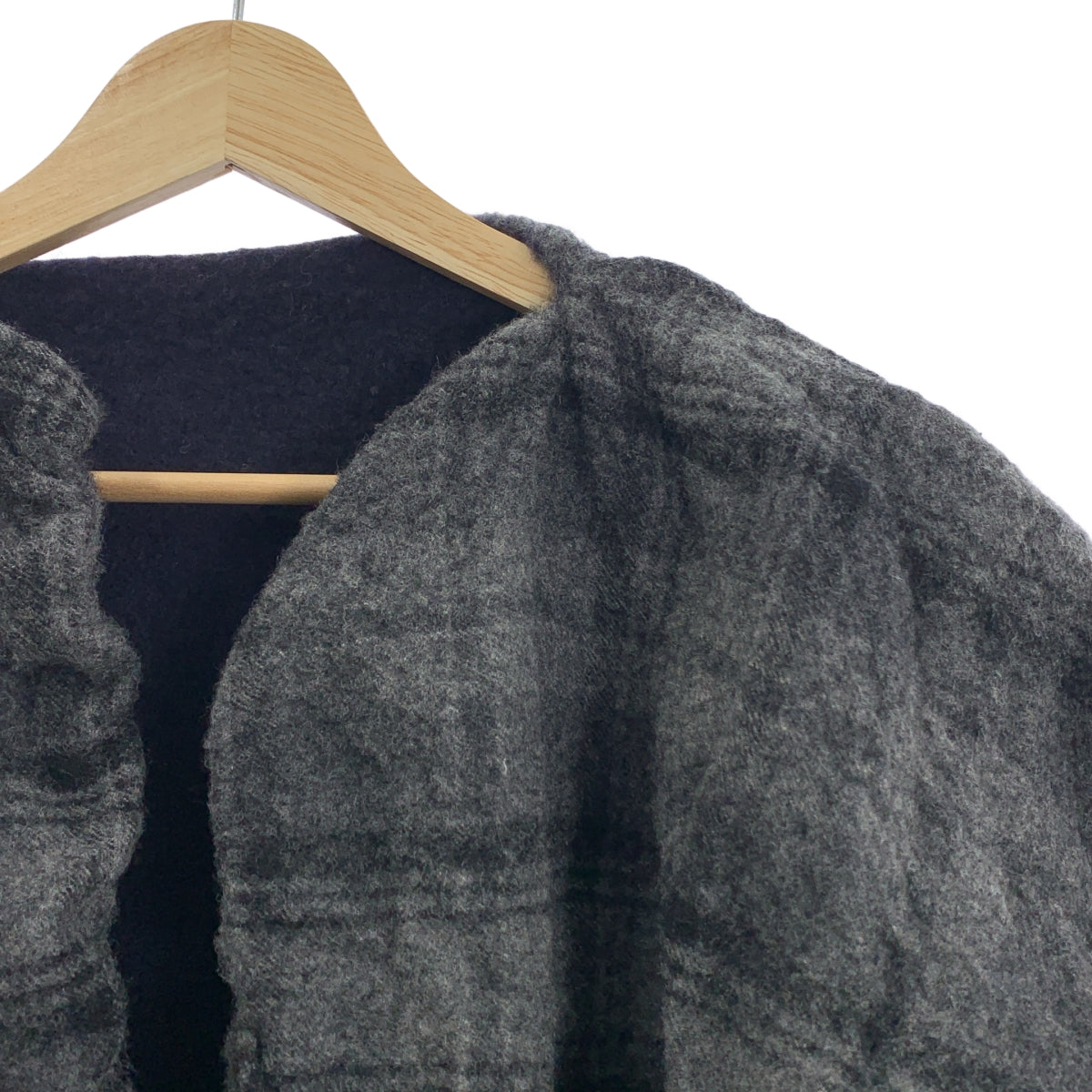 DANIELA GREGIS | 羊毛與羊絨雙面縮水無領外套 | F |