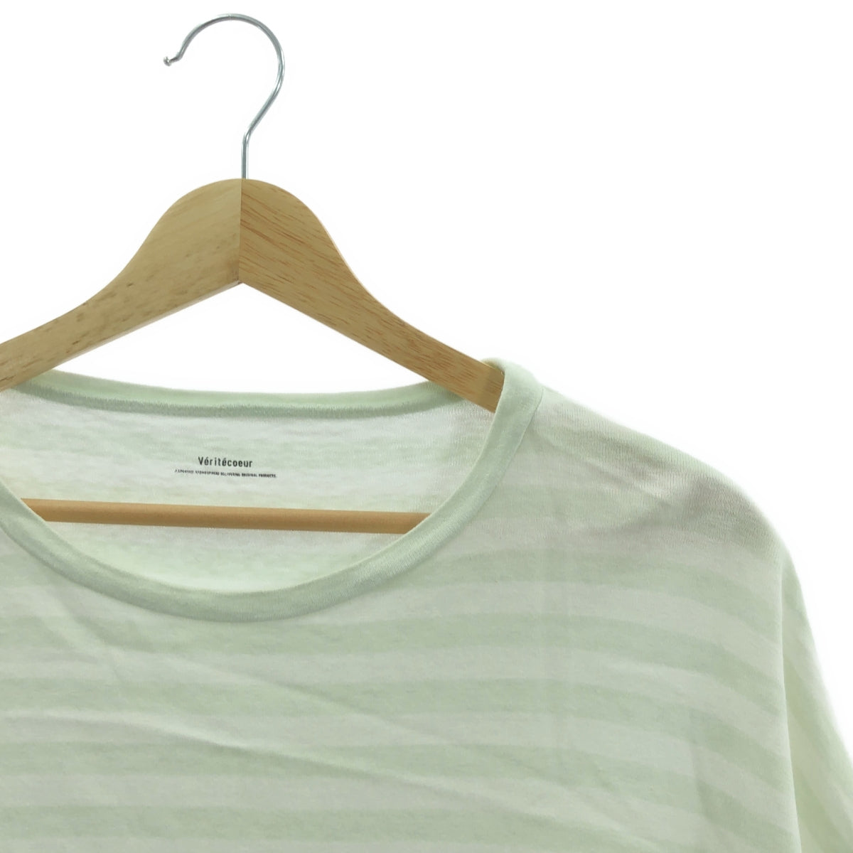 veritecoeur / Veritecoeur | 條紋長袖寬鬆剪裁與縫紉 | 2 | 白色/綠色 | 女款