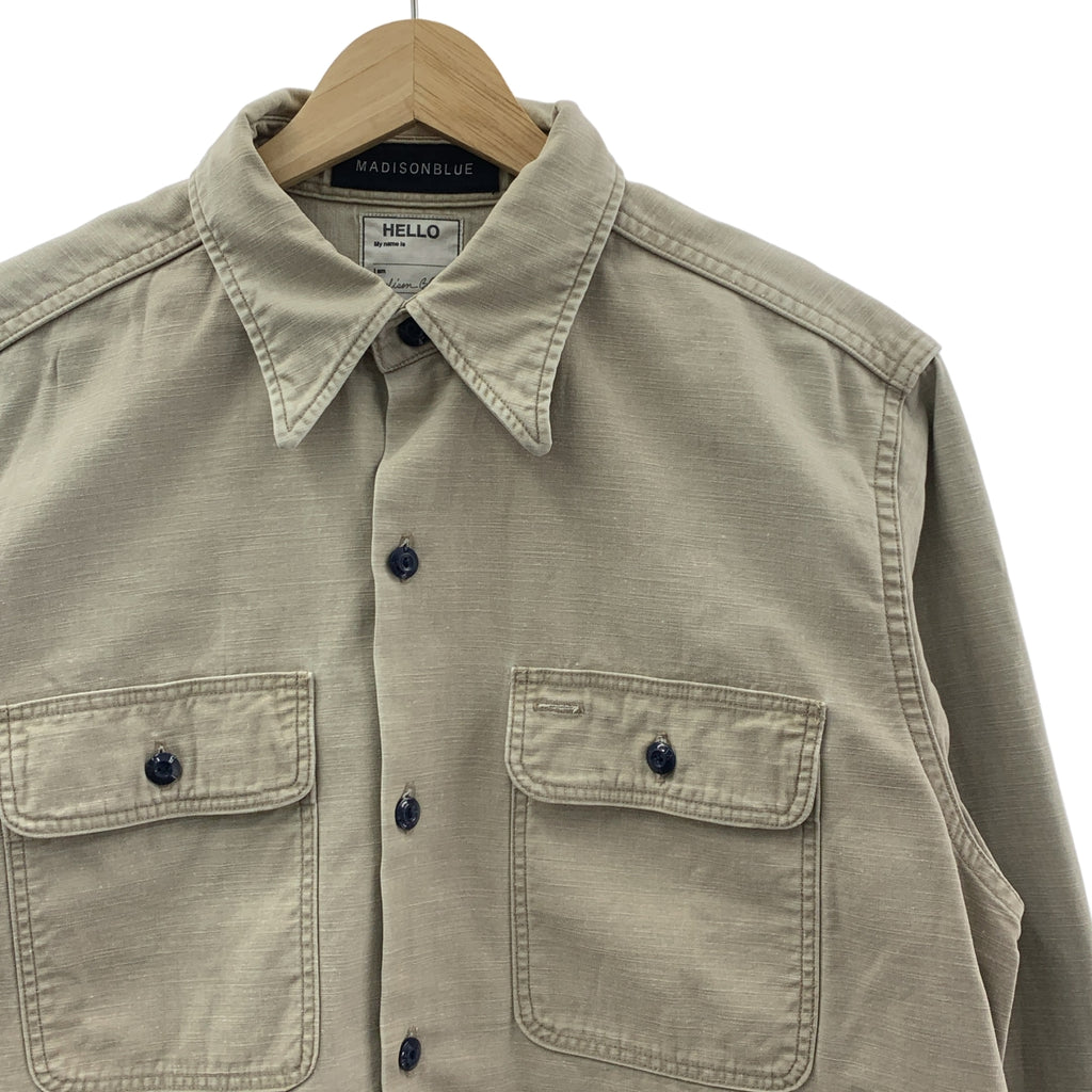 MADISON BLUE / 매디슨 블루 | HAMPTON BACK SATIN SHIRT 햄프턴 백 새틴 셔츠 | 1 | 여성