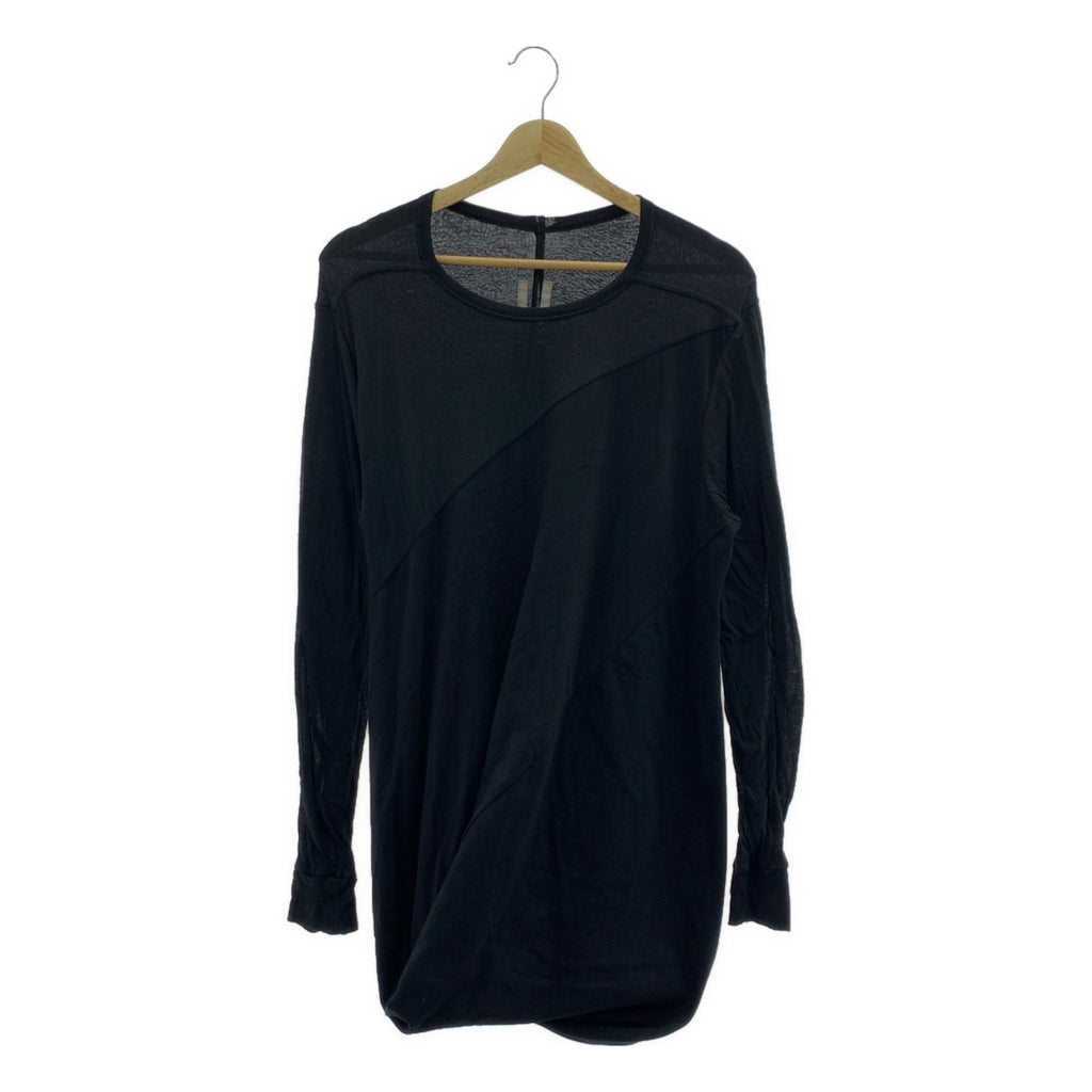 Rick Owens / リックオウエンス | 2022AW | Inhuman Draped Long-Sleeve Shirt コットン 異素材切替 変形 ドレープカットソー | L | メンズ