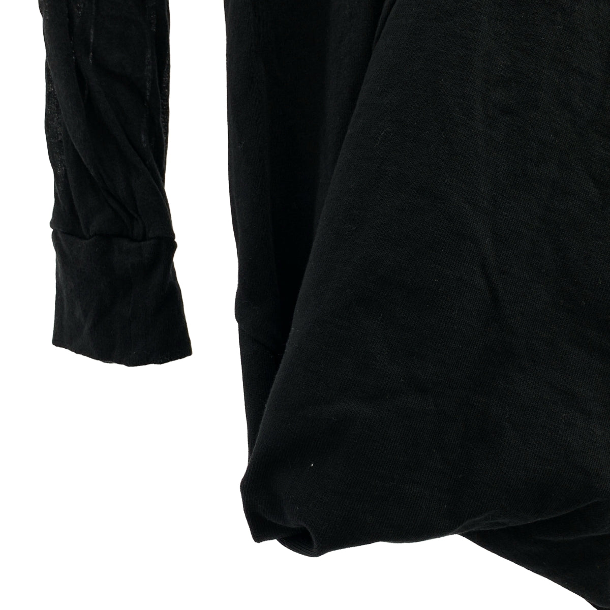 Rick Owens / リックオウエンス | 2022AW | Inhuman Draped Long-Sleeve Shirt コットン 異素材切替 変形 ドレープカットソー | L | メンズ