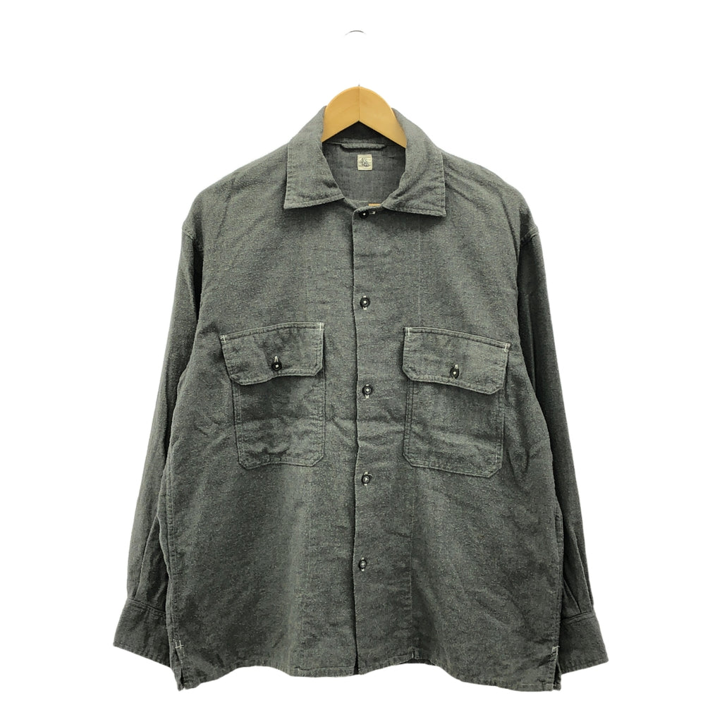 Kaptain Sunshine | 2018AW | 開領襯衫 棉質羊絨開領襯衫 | 38 | 灰色 | 男款