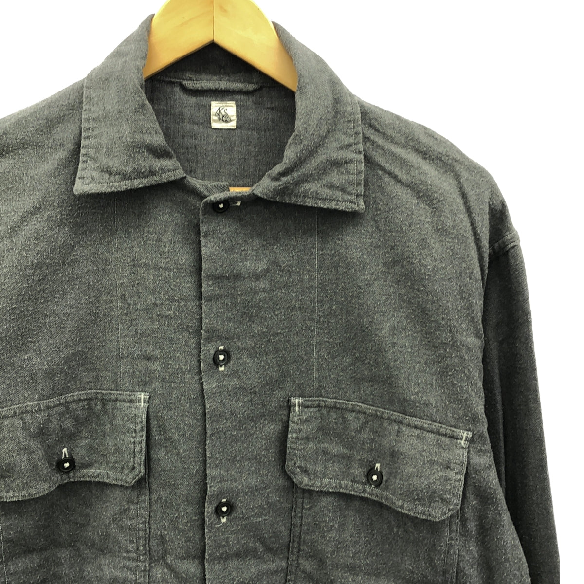 Kaptain Sunshine / キャプテンサンシャイン | 2018AW | OPEN COLLAR SHIRTS コットンカシミヤ オープンカラー シャツ | 38 | グレー | メンズ
