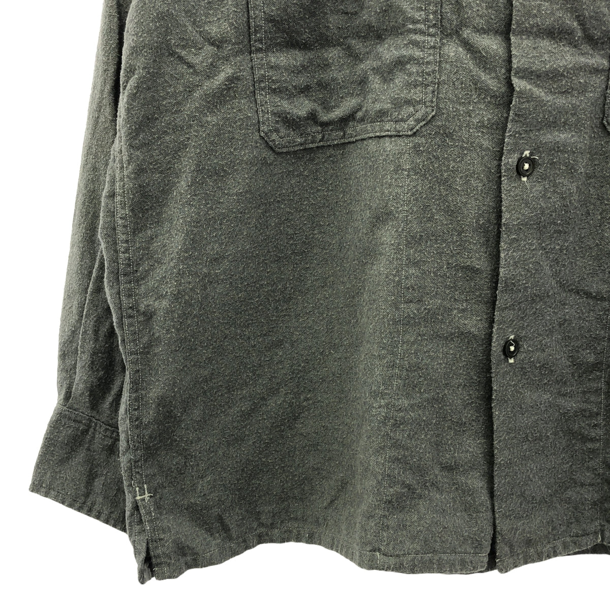 Kaptain Sunshine / 캡틴 선샤인 | 2018AW | OPEN COLLAR SHIRTS 코튼 캐시미어 오픈 컬러 셔츠 | 38 | 회색 | 남성