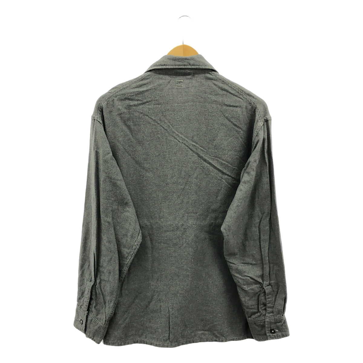 Kaptain Sunshine / 캡틴 선샤인 | 2018AW | OPEN COLLAR SHIRTS 코튼 캐시미어 오픈 컬러 셔츠 | 38 | 회색 | 남성