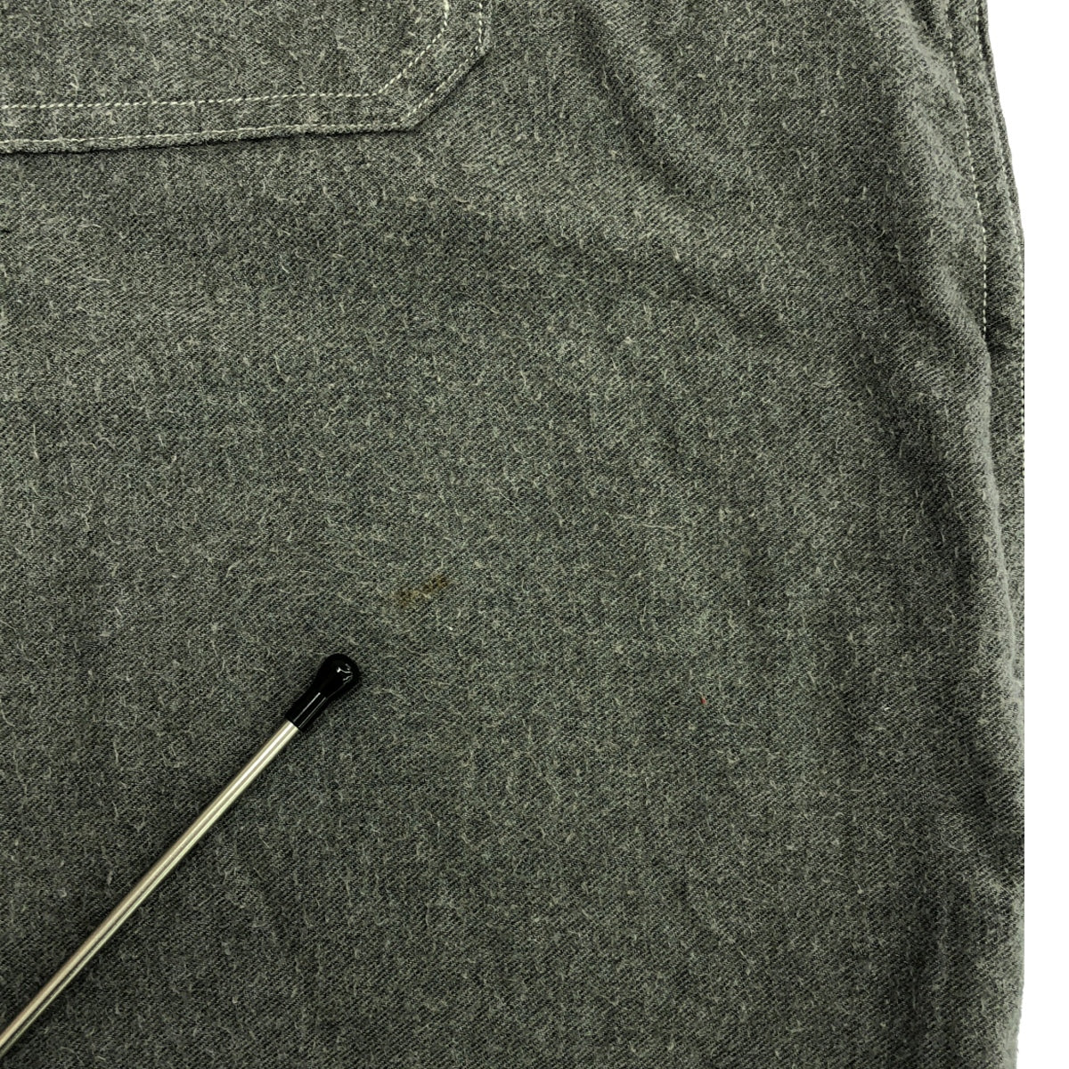 Kaptain Sunshine / 캡틴 선샤인 | 2018AW | OPEN COLLAR SHIRTS 코튼 캐시미어 오픈 컬러 셔츠 | 38 | 회색 | 남성