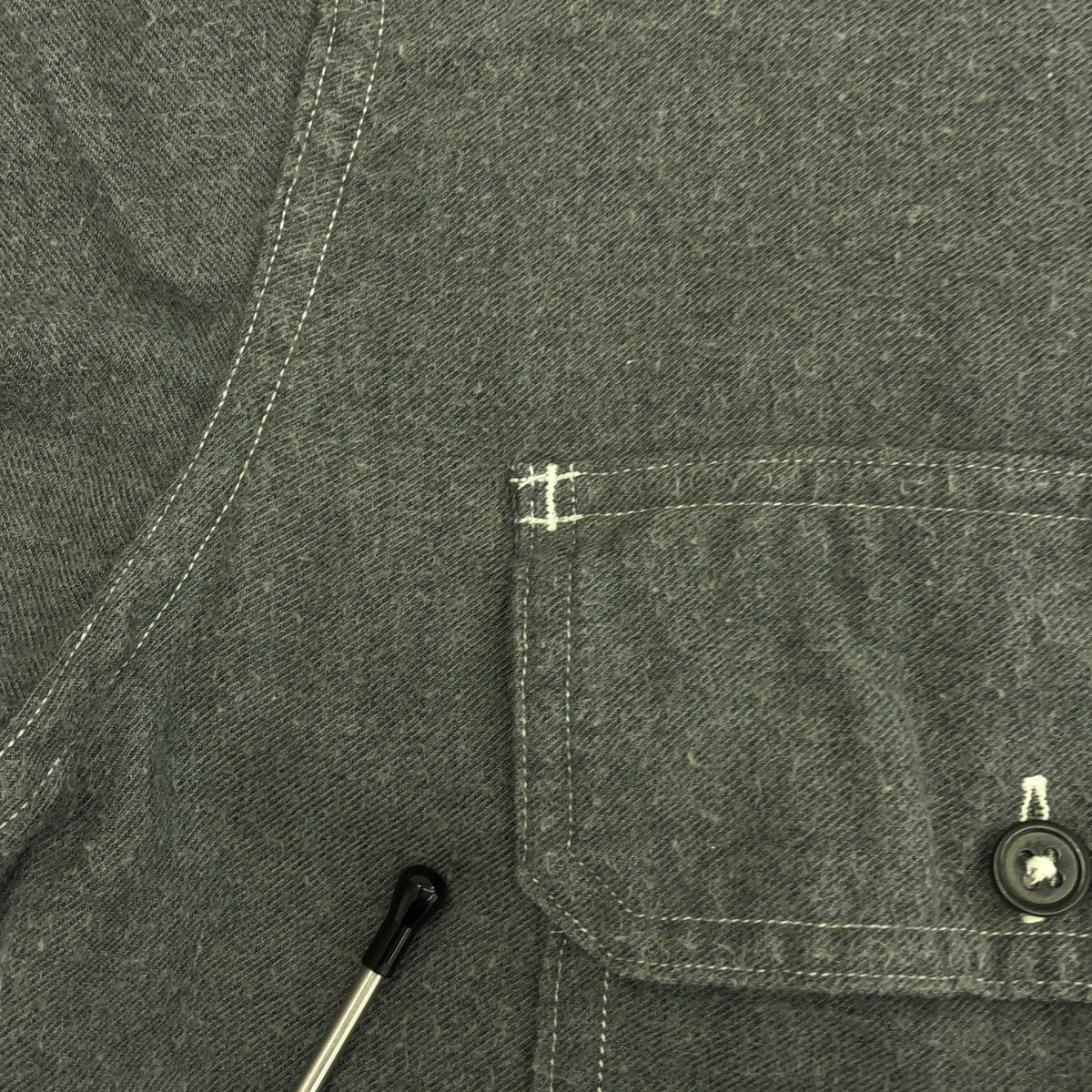 Kaptain Sunshine / 캡틴 선샤인 | 2018AW | OPEN COLLAR SHIRTS 코튼 캐시미어 오픈 컬러 셔츠 | 38 | 회색 | 남성