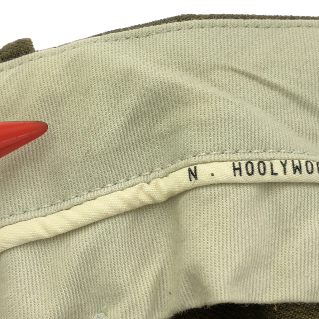 N.HOOLYWOOD / エヌハリウッド | ベロア タック スラックスパンツ | 36 | オリーブ | メンズ