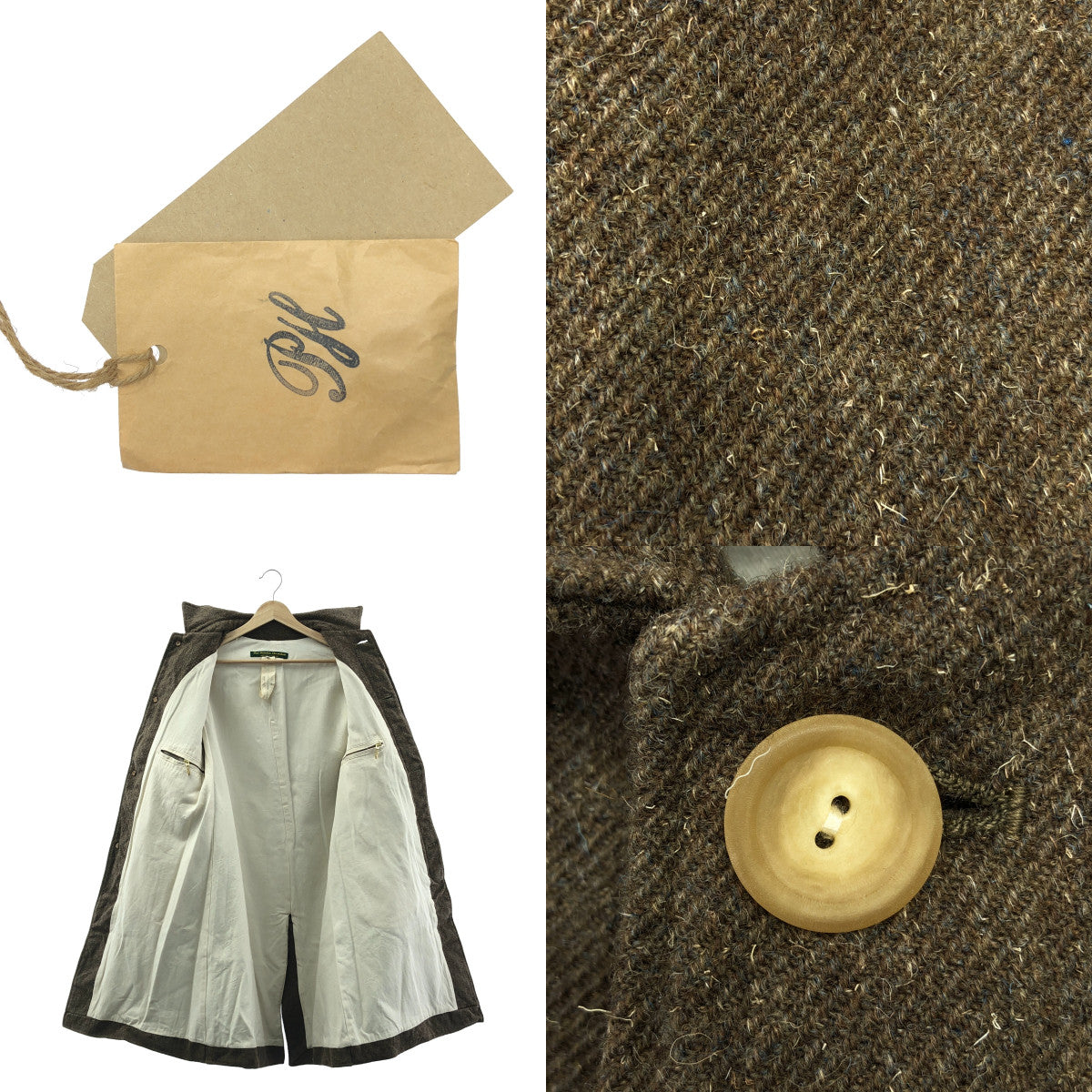 Paul Harnden / 폴하덴 | ​​Womens long Mac / 트위드 롱 맥 코트 | S |