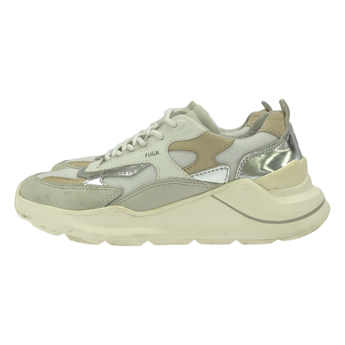 日期 / 日期 | FUGA / Fuga 皮革 Switch 低筒運動鞋 | 23.5 |白色/銀色|女性的