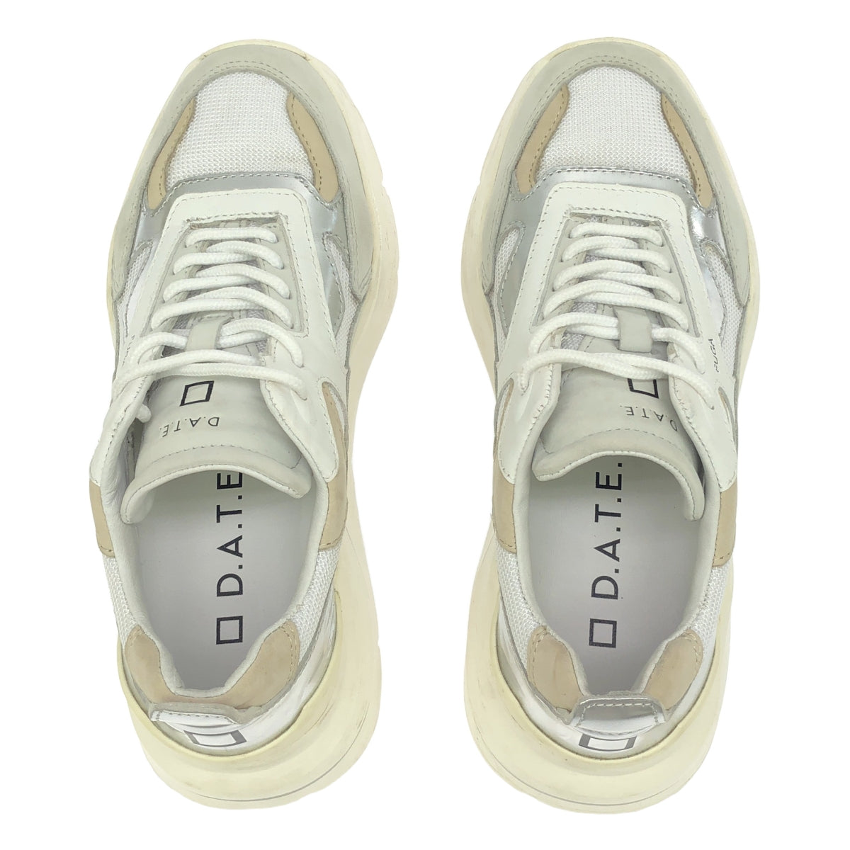 日期 / 日期 | FUGA / Fuga 皮革 Switch 低筒運動鞋 | 23.5 |白色/銀色|女性的