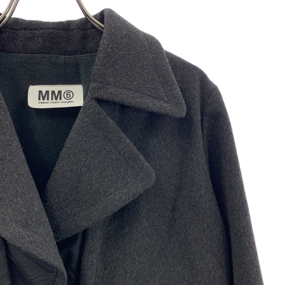 MM6 Martin Margiela / 馬丁馬吉拉MM6 | 2008AW | 羊毛尼龍異材質拼接大衣 | 36 | 黑色 | 女款