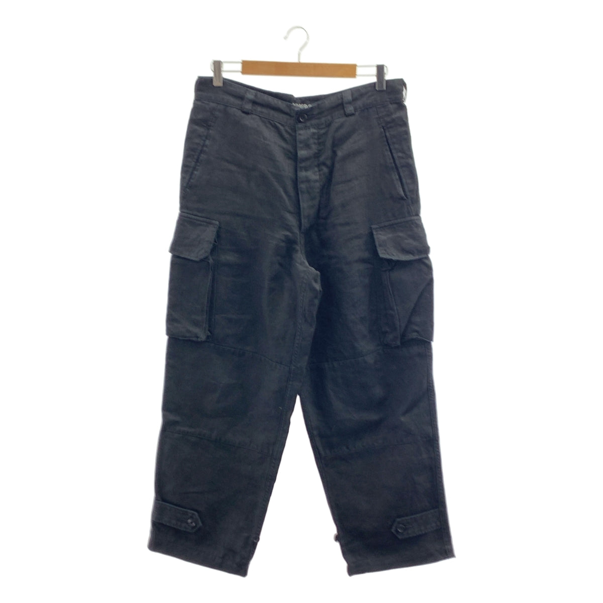 AUBERGE / オーベルジュ | HBL 47 リネン ヘリンボーン カーゴパンツ | 42 | ブラック | メンズ