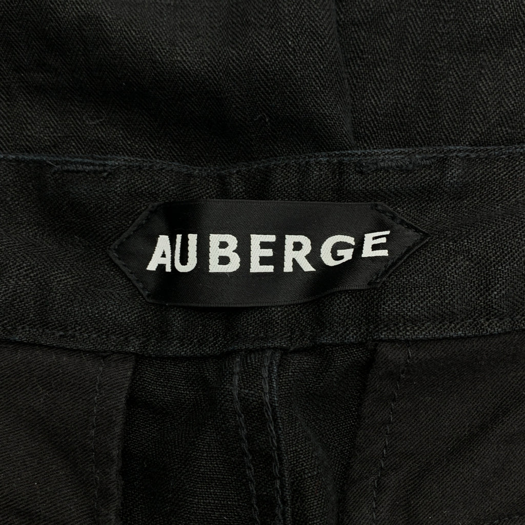 AUBERGE / オーベルジュ | HBL 47 リネン ヘリンボーン カーゴパンツ | 42 | ブラック | メンズ