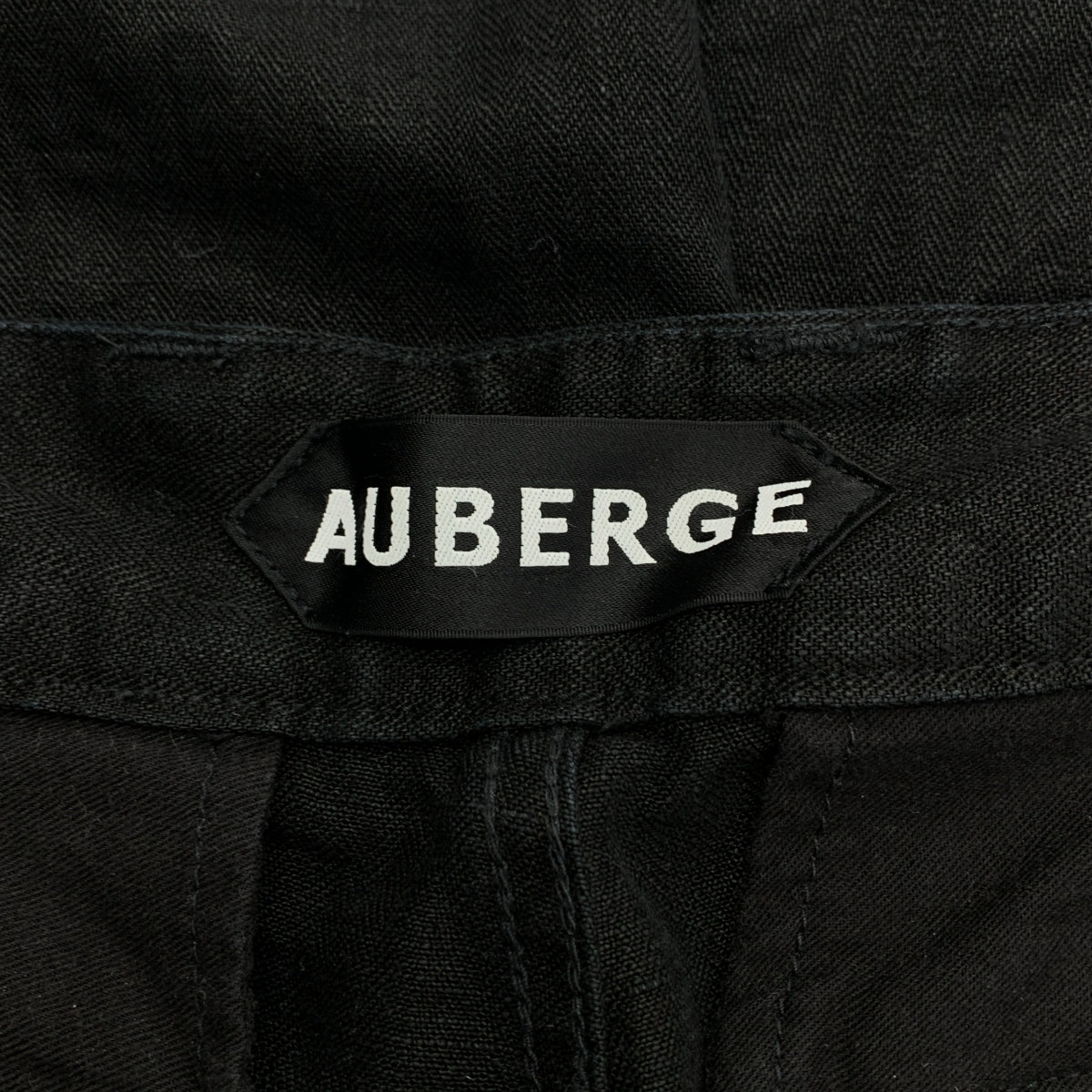 AUBERGE / オーベルジュ | HBL 47 リネン ヘリンボーン カーゴパンツ | 42 | ブラック | メンズ