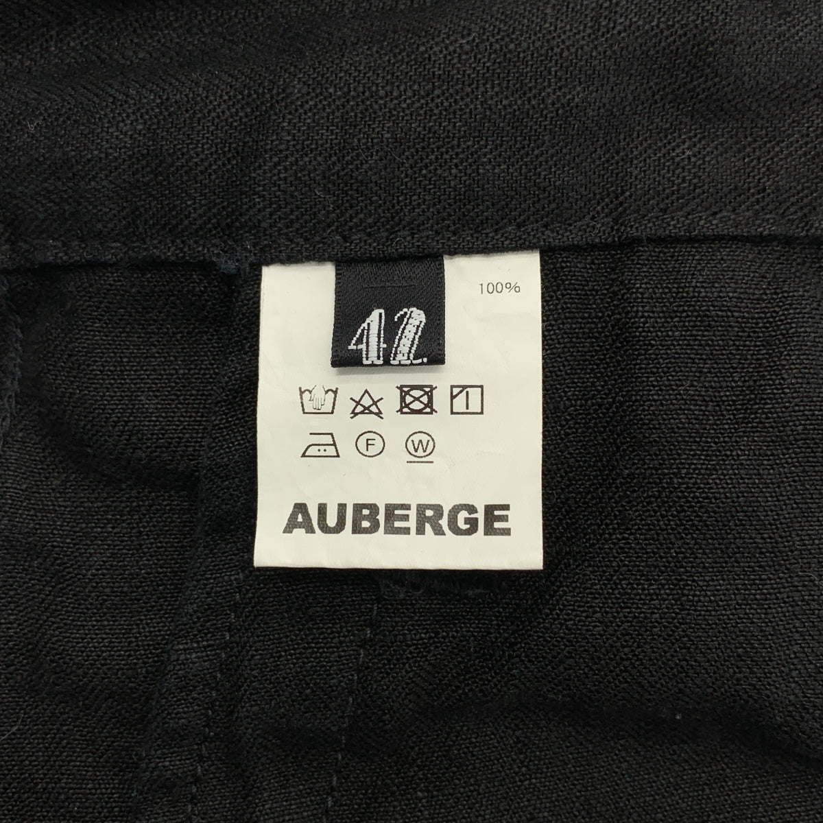 AUBERGE / オーベルジュ | HBL 47 リネン ヘリンボーン カーゴパンツ | 42 | ブラック | メンズ