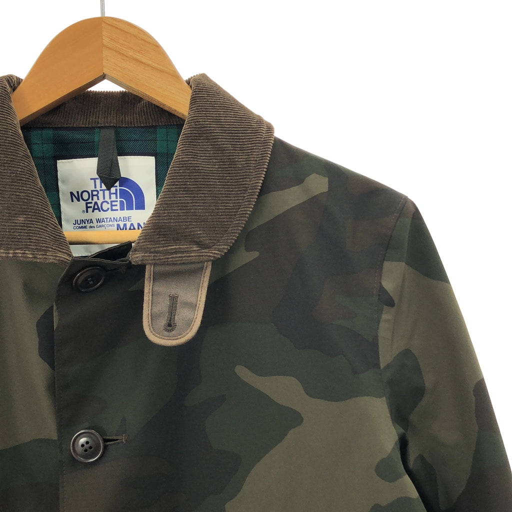 eye JUNYA WATANABE COMME des GARCONS MAN / アイジュンヤワタナベ マン | 2014AW | × THE NORTH FACE / ザノースフェイス ナイロン 異素材 切替 総柄 カモフラージュ コーデュロイ コート | S | メンズ