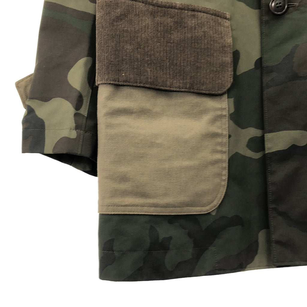eye JUNYA WATANABE COMME des GARCONS MAN / アイジュンヤワタナベ マン | 2014AW | × THE NORTH FACE / ザノースフェイス ナイロン 異素材 切替 総柄 カモフラージュ コーデュロイ コート | S | メンズ
