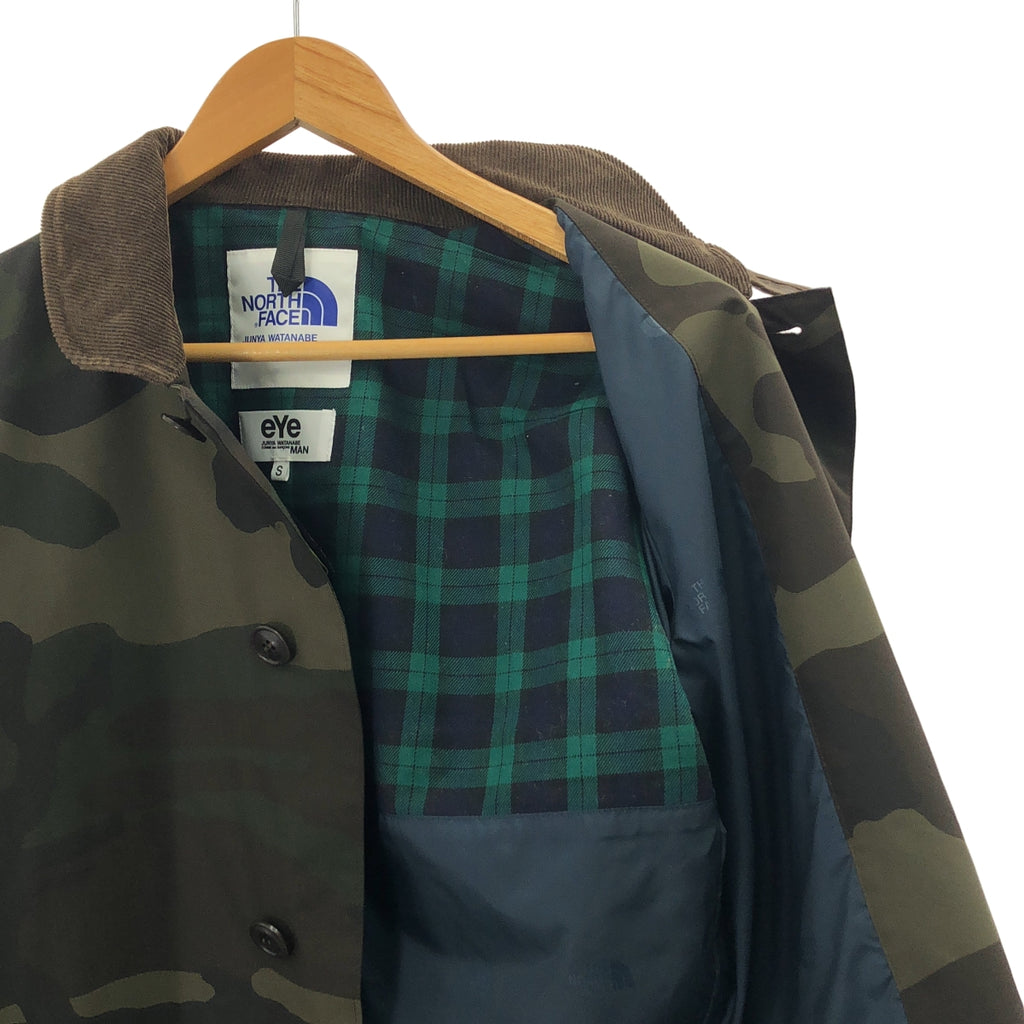 eye JUNYA WATANABE COMME des GARCONS MAN / アイジュンヤワタナベ マン | 2014AW | × THE NORTH FACE / ザノースフェイス ナイロン 異素材 切替 総柄 カモフラージュ コーデュロイ コート | S | メンズ
