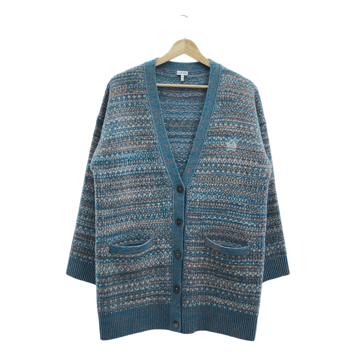 LOEWE / 로에베 | Crochet Knit Cardigan Anagram 로고 가디건 | XS | 멀티 컬러 | 여성