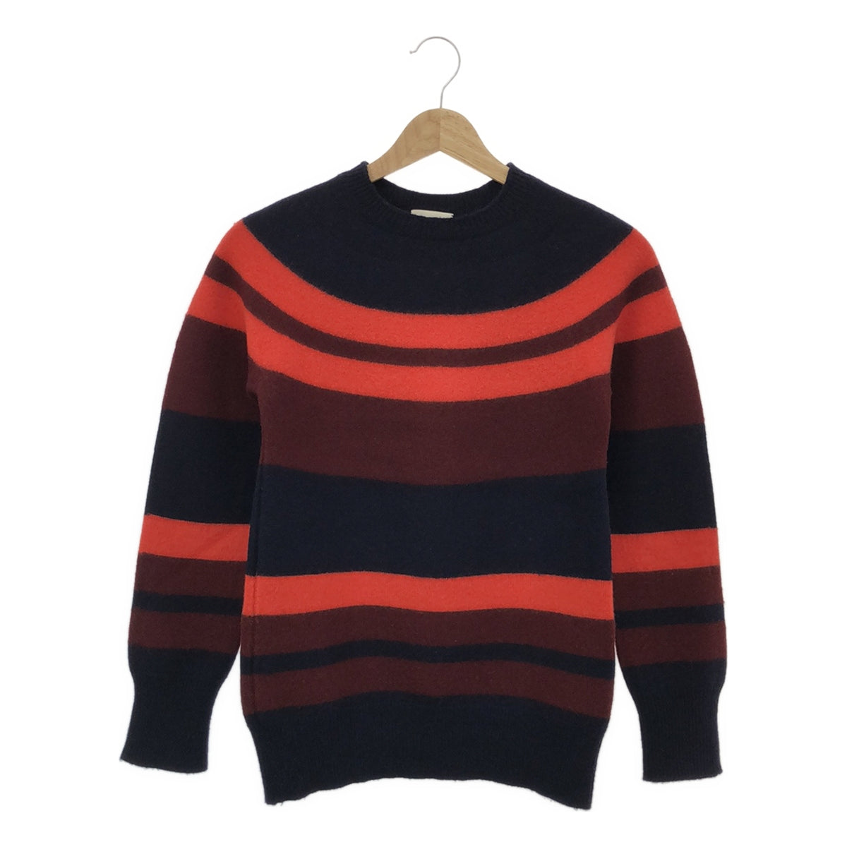 DRIES VAN NOTEN | Merino wool striped knit | S | Bordeaux/Navy/Orange | Women's