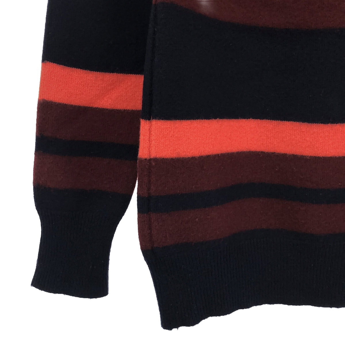 DRIES VAN NOTEN | Merino wool striped knit | S | Bordeaux/Navy/Orange | Women's