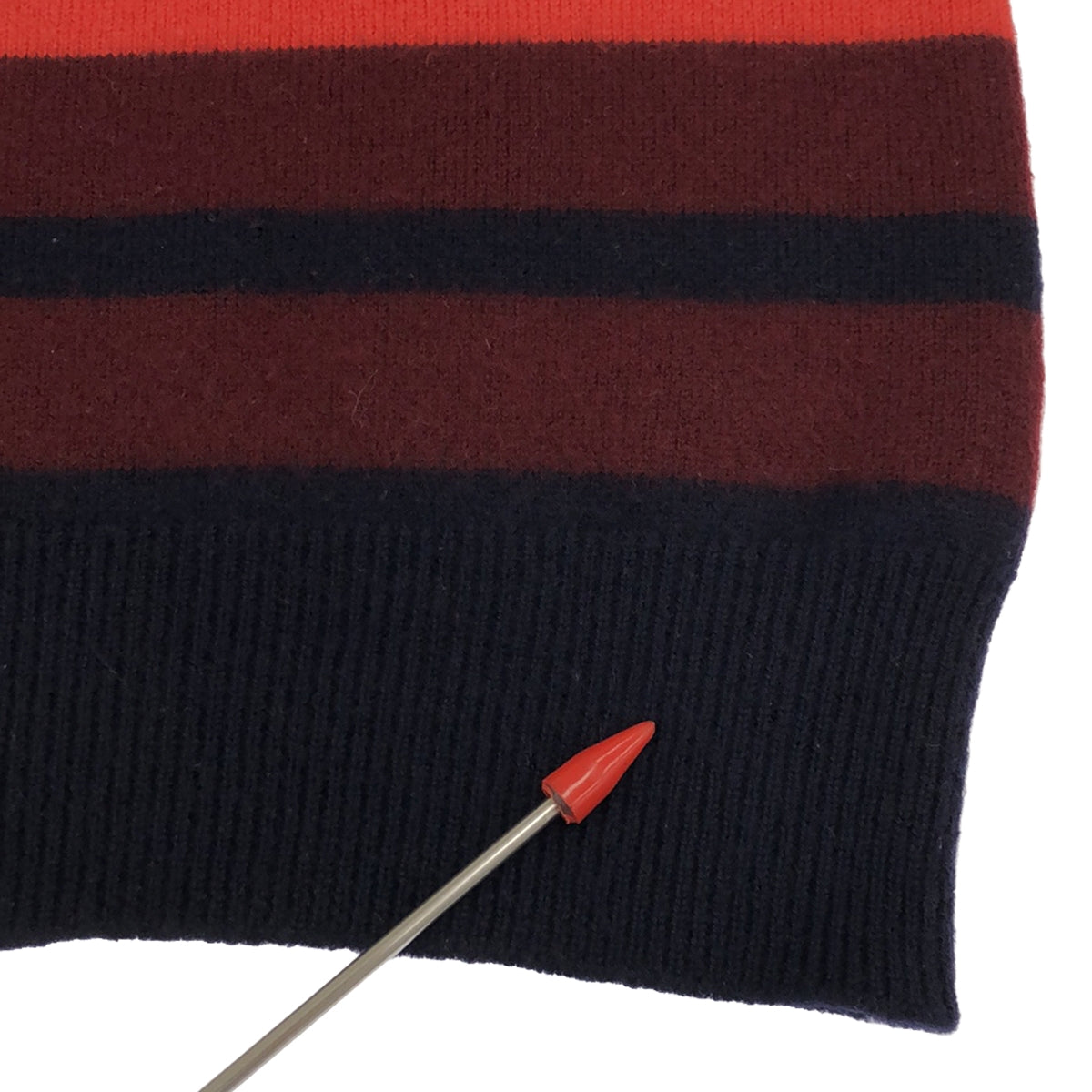DRIES VAN NOTEN | Merino wool striped knit | S | Bordeaux/Navy/Orange | Women's