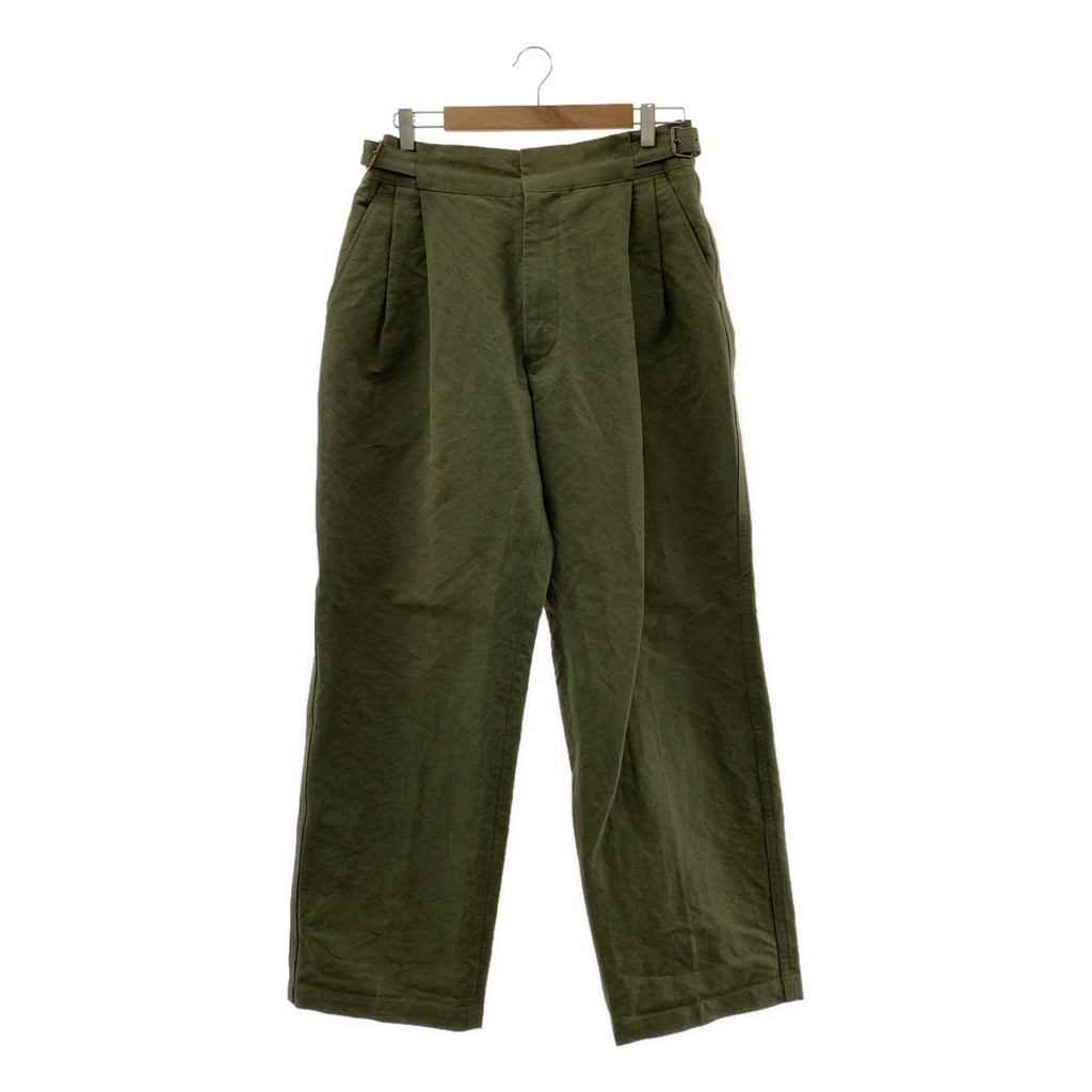 RAINMAKER / レインメーカー | 2024SS | CANVAS SIDE BELTED WIDE TROUSERS サイドベルトワイドトラウザーズ パンツ | 4(46) | カーキ | メンズ