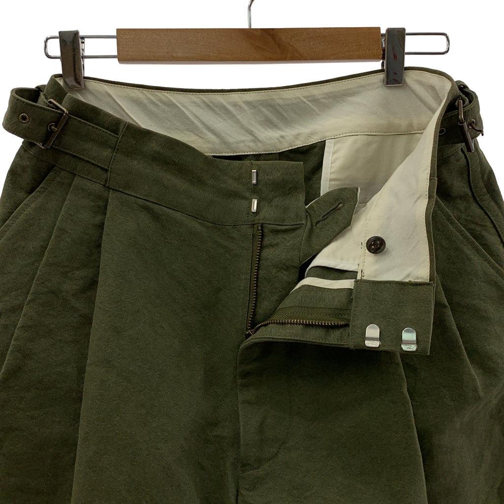 RAINMAKER / レインメーカー | 2024SS | CANVAS SIDE BELTED WIDE TROUSERS サイドベルトワイドトラウザーズ パンツ | 4(46) | カーキ | メンズ