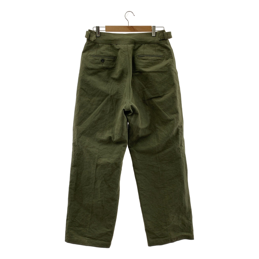 RAINMAKER / レインメーカー | 2024SS | CANVAS SIDE BELTED WIDE TROUSERS サイドベルトワイドトラウザーズ パンツ | 4(46) | カーキ | メンズ