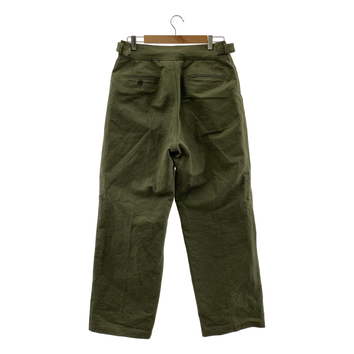RAINMAKER / レインメーカー | 2024SS | CANVAS SIDE BELTED WIDE TROUSERS サイドベルトワイドトラウザーズ パンツ | 4(46) | カーキ | メンズ