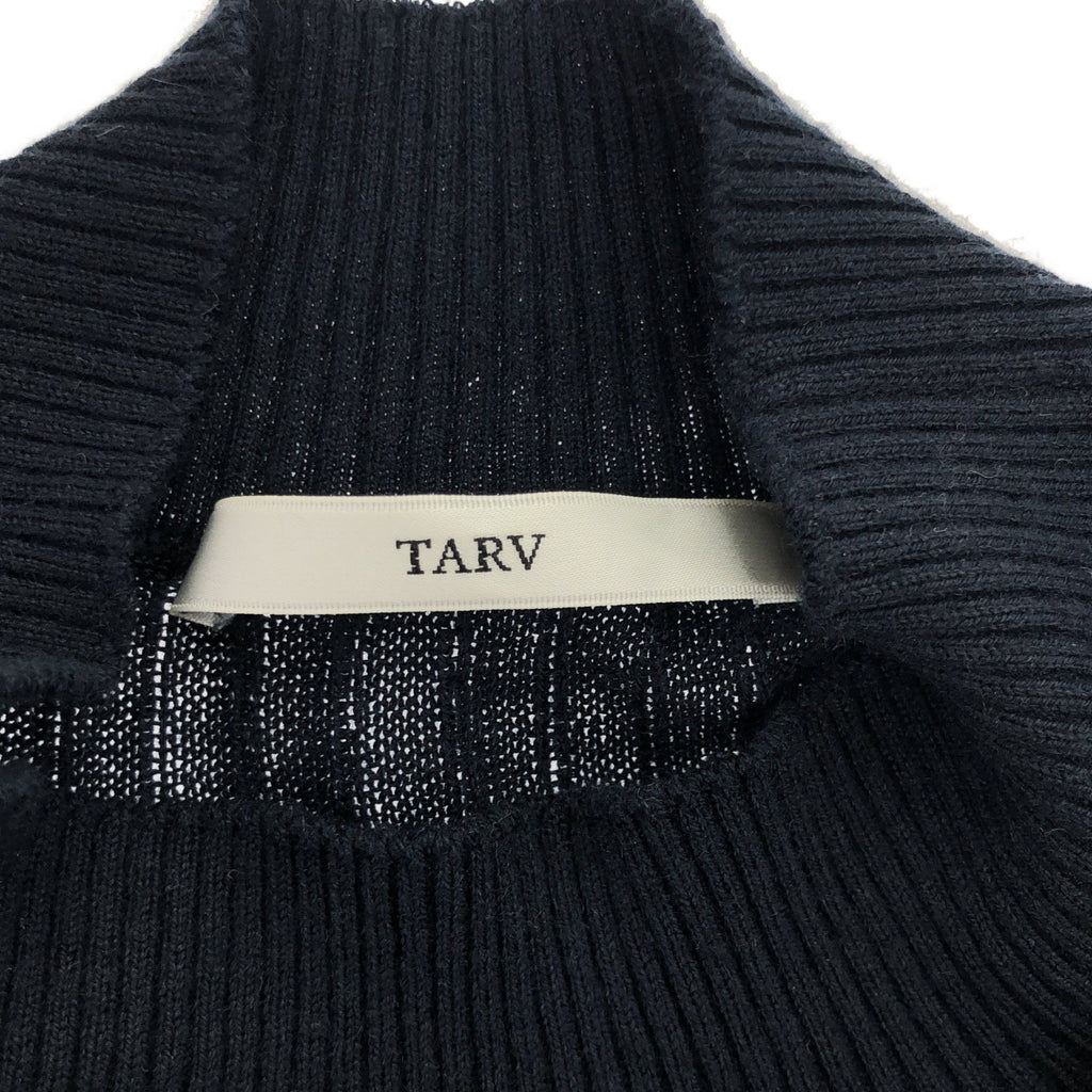 TARV | 絲羊絨羅紋高領夏季針織毛衣 | 4 碼 | 深海軍藍 | 女款