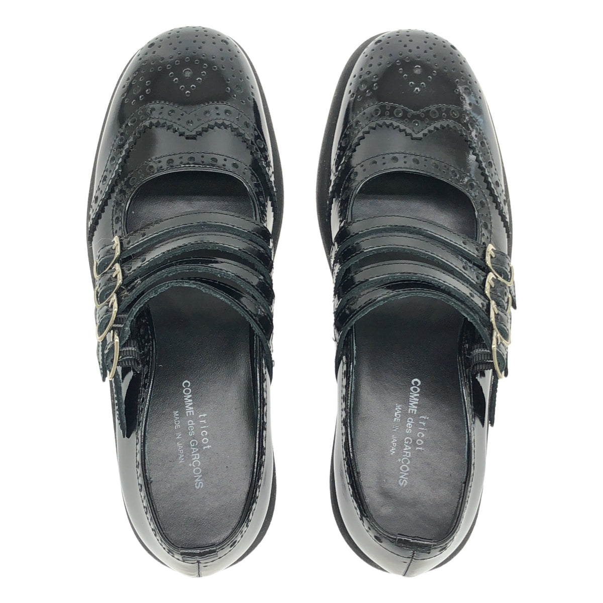[Good Condition] tricot COMME des GARCONS | Patent Leather Mary Jane Strap Shoes | Size 22.5 | Black | Women's